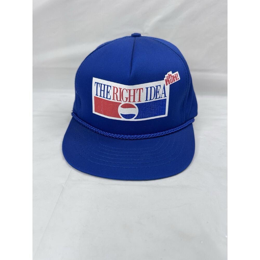 Vintage Pepsi "The Right Idea, Uh Huh!" Stylemaster Snapback Hat Made in USA